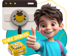Тестирование & Vibe Debug. Охотники за багами - КИБЕРшкола программирования для детей, компьютерные курсы для школьников, начинающих и подростков - KIBERone г. Астрахань