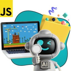 Язык программирования JavaScript + AI. Проектное обучение + геймификация + AI-помощники - КИБЕРшкола программирования для детей, компьютерные курсы для школьников, начинающих и подростков - KIBERone г. Астрахань